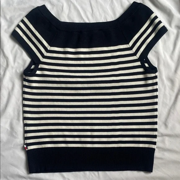 Tommy Hilfiger Navy & White Striped Knit Top - Classic Style - Medium - Picture 8 of 11